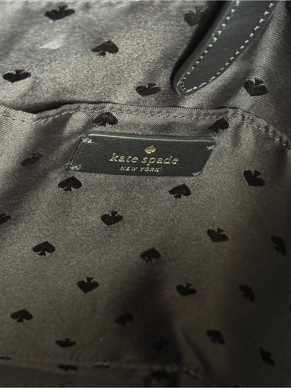 kate spade Black Tote with Apple Print